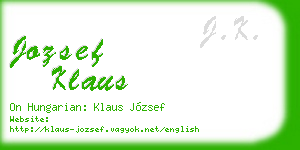 jozsef klaus business card